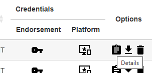 Portal Issued Certificates page