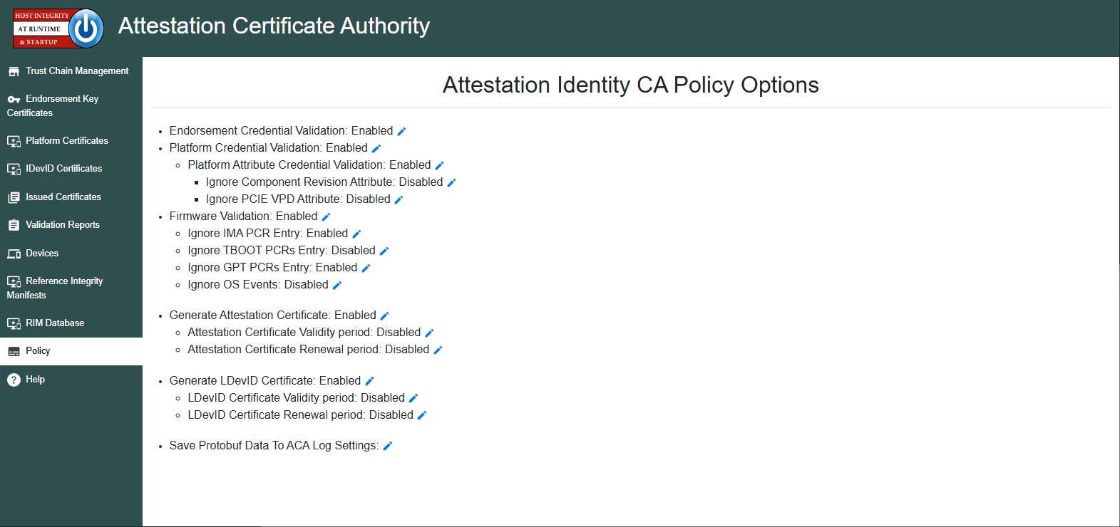HIRS Policy Page
