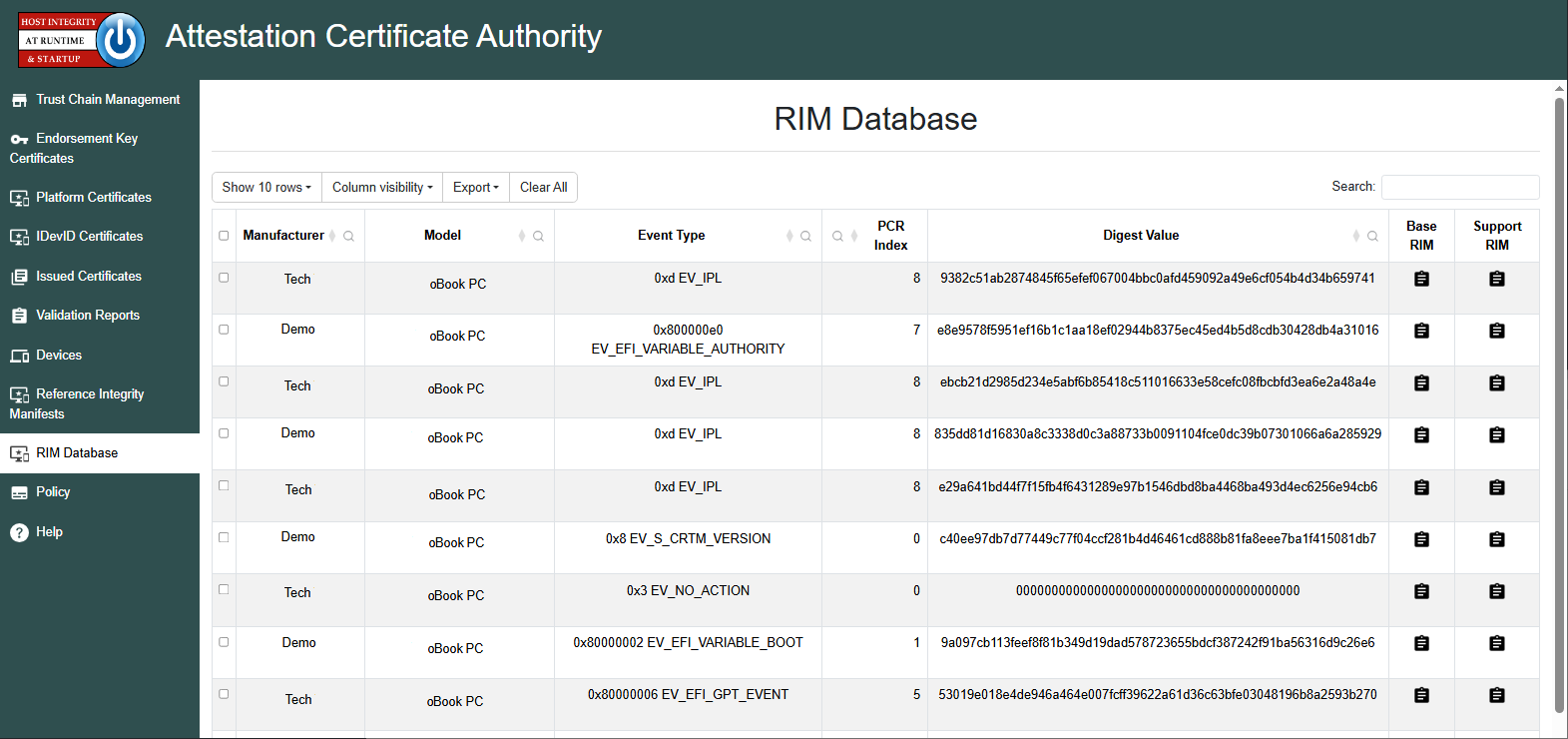 Portal Platform Cert page